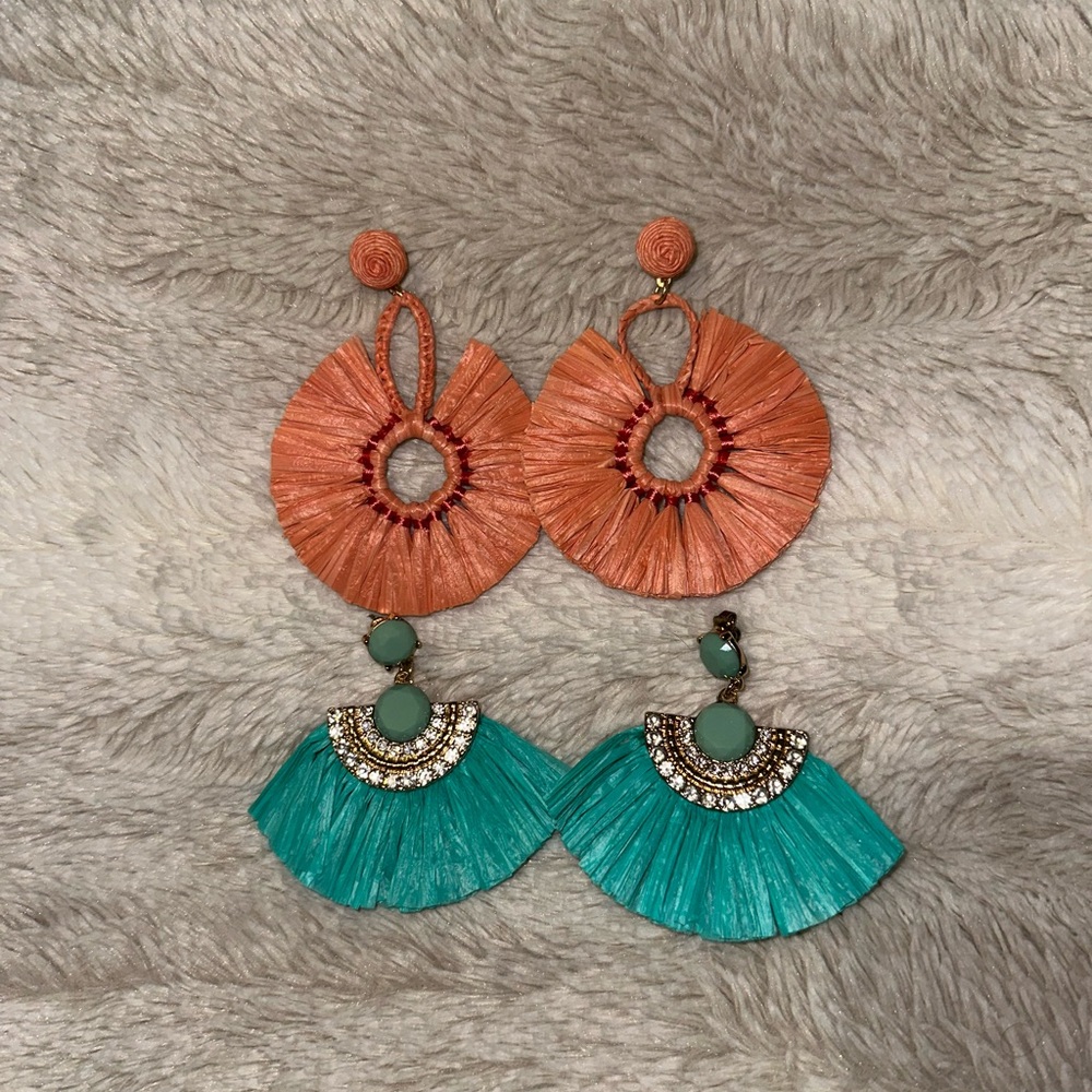 Elegant Orange and Teal Earrings